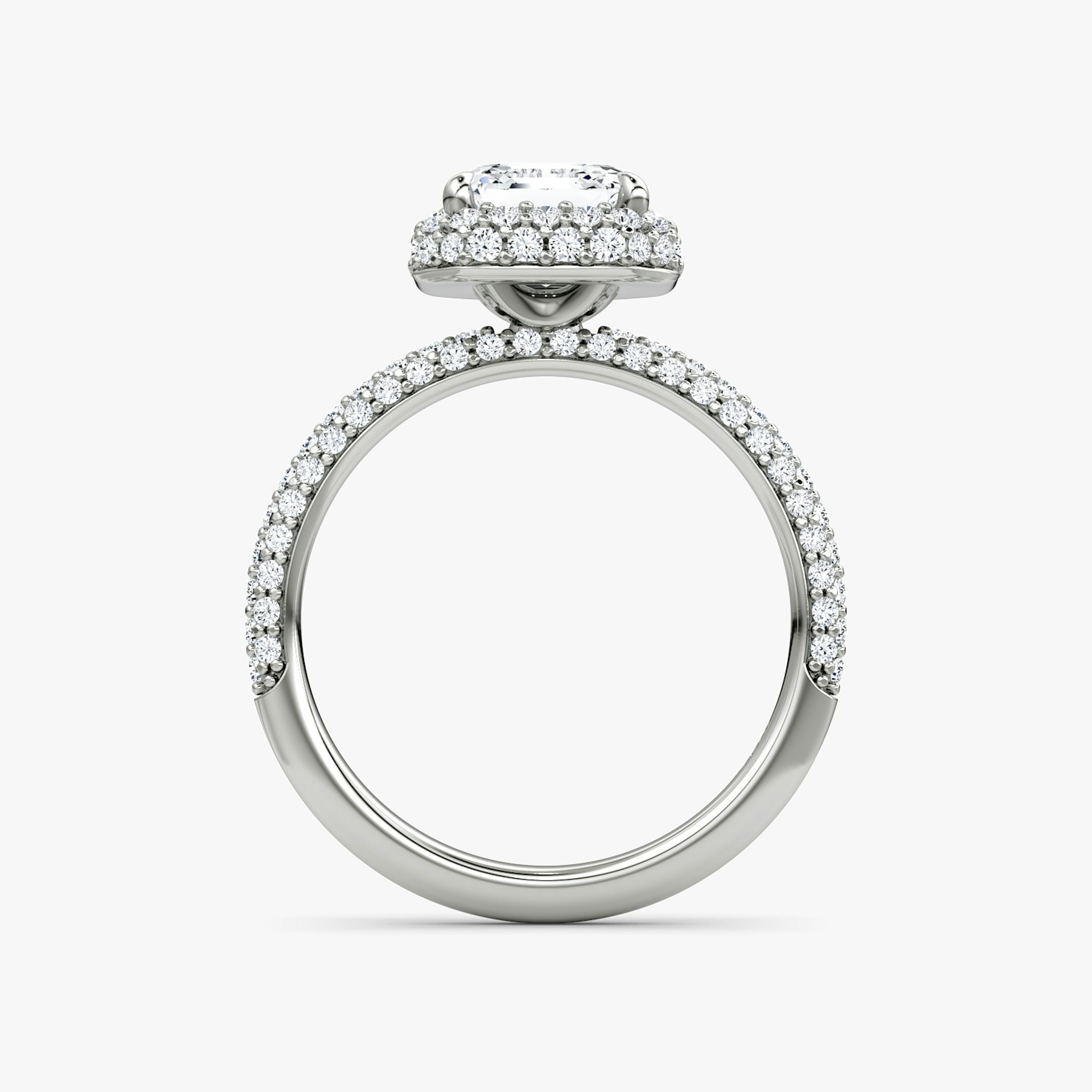 The Halo Dome | Asscher | 18k | 18k White Gold | Diamond orientation: vertical | Carat weight: See full inventory