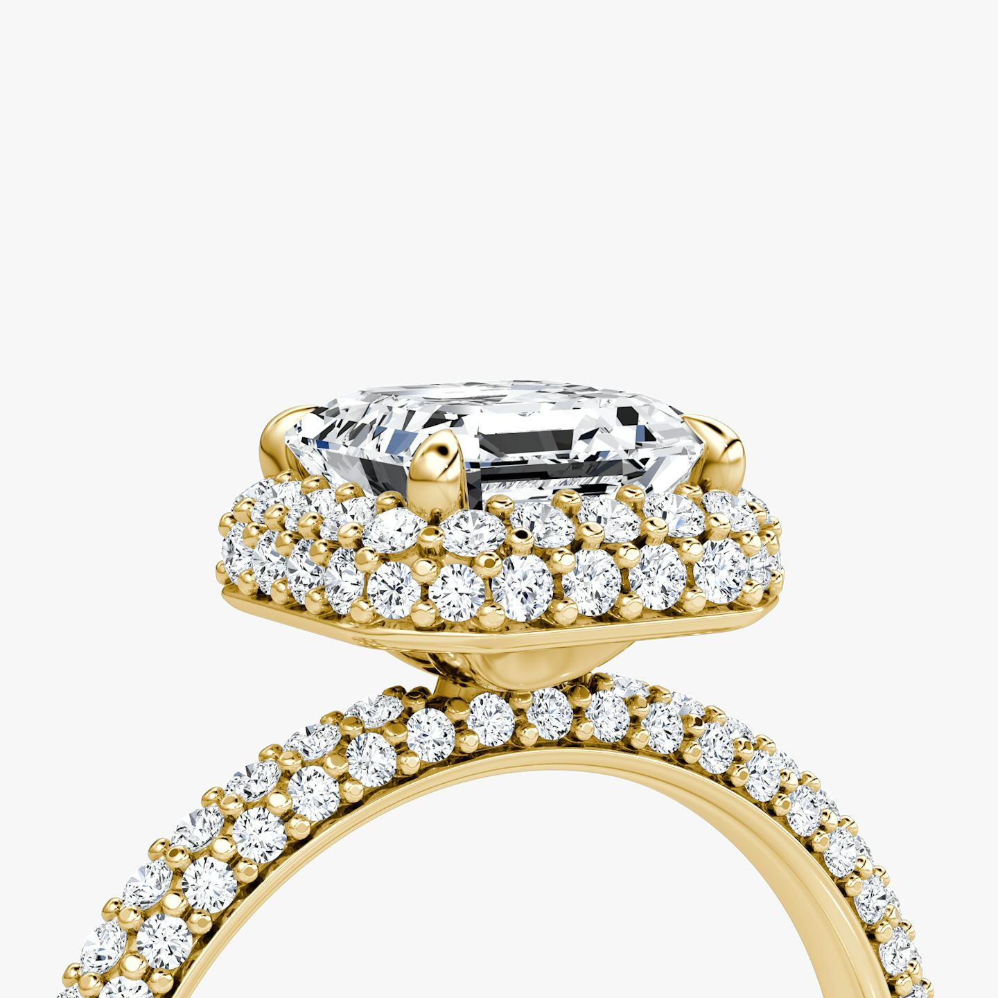 The Halo Dome | Asscher | 18k | 18k Yellow Gold | Diamond orientation: vertical | Carat weight: See full inventory