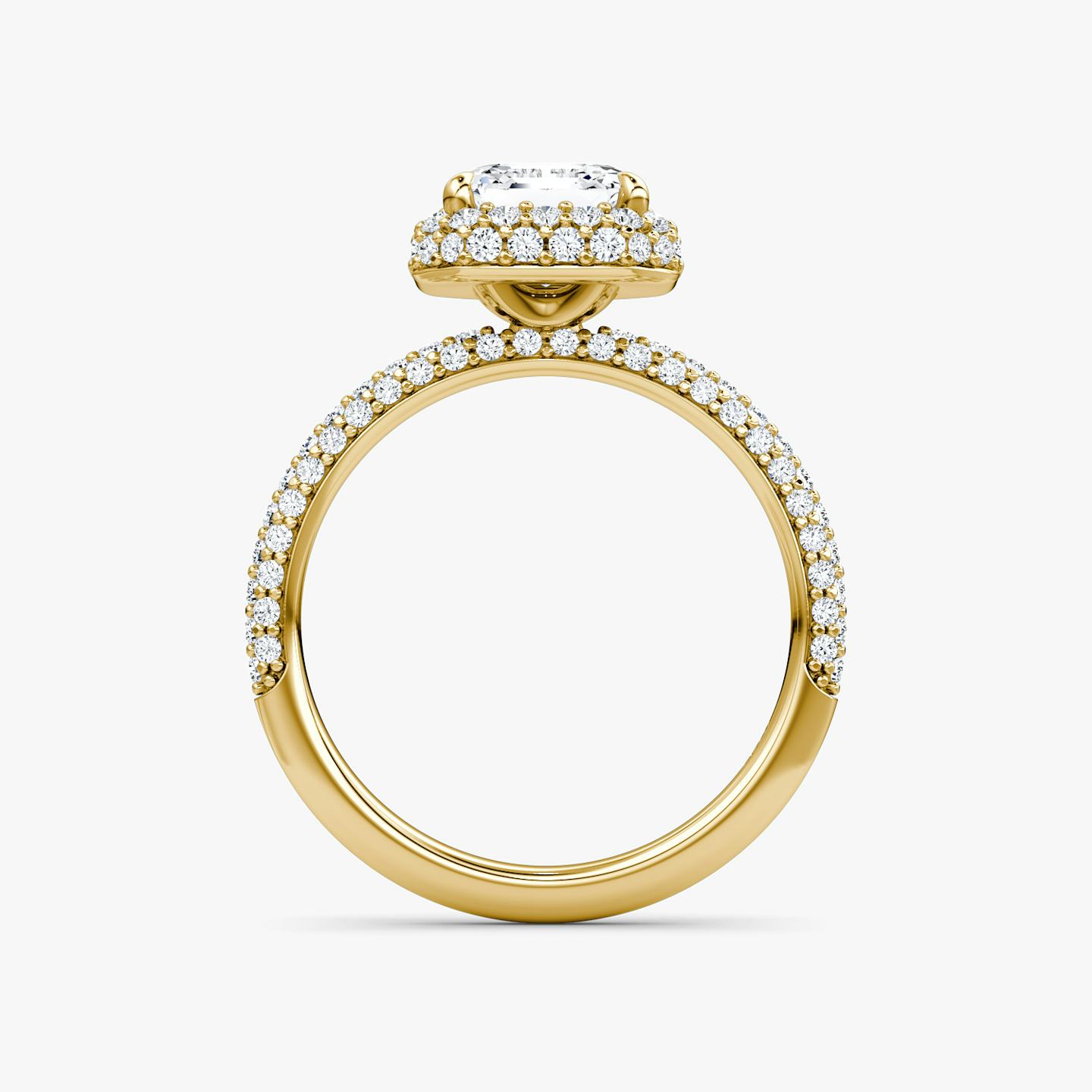 The Halo Dome | Asscher | 18k | 18k Yellow Gold | Diamond orientation: vertical | Carat weight: See full inventory