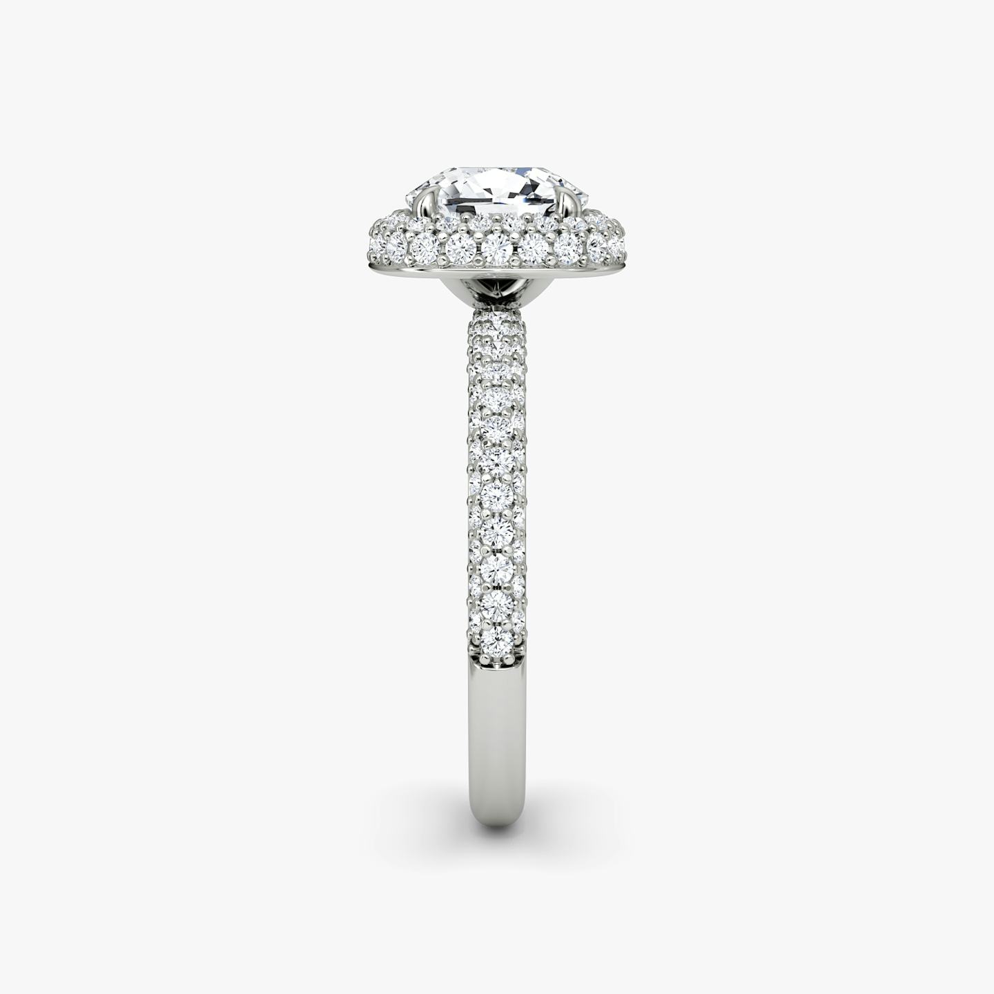 The Halo Dome | Pavé Cushion | 18k | 18k White Gold | Diamond orientation: vertical | Carat weight: See full inventory