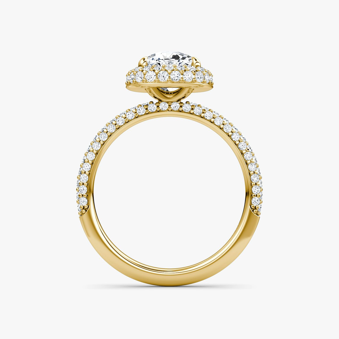 The Halo Dome | Pavé Cushion | 18k | 18k Yellow Gold | Diamond orientation: vertical | Carat weight: See full inventory