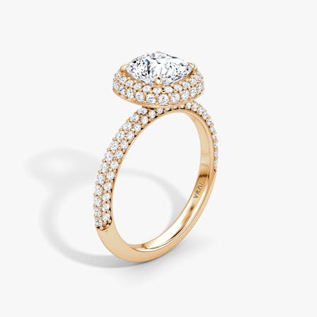 Halo Dome Cushion Engagement Ring