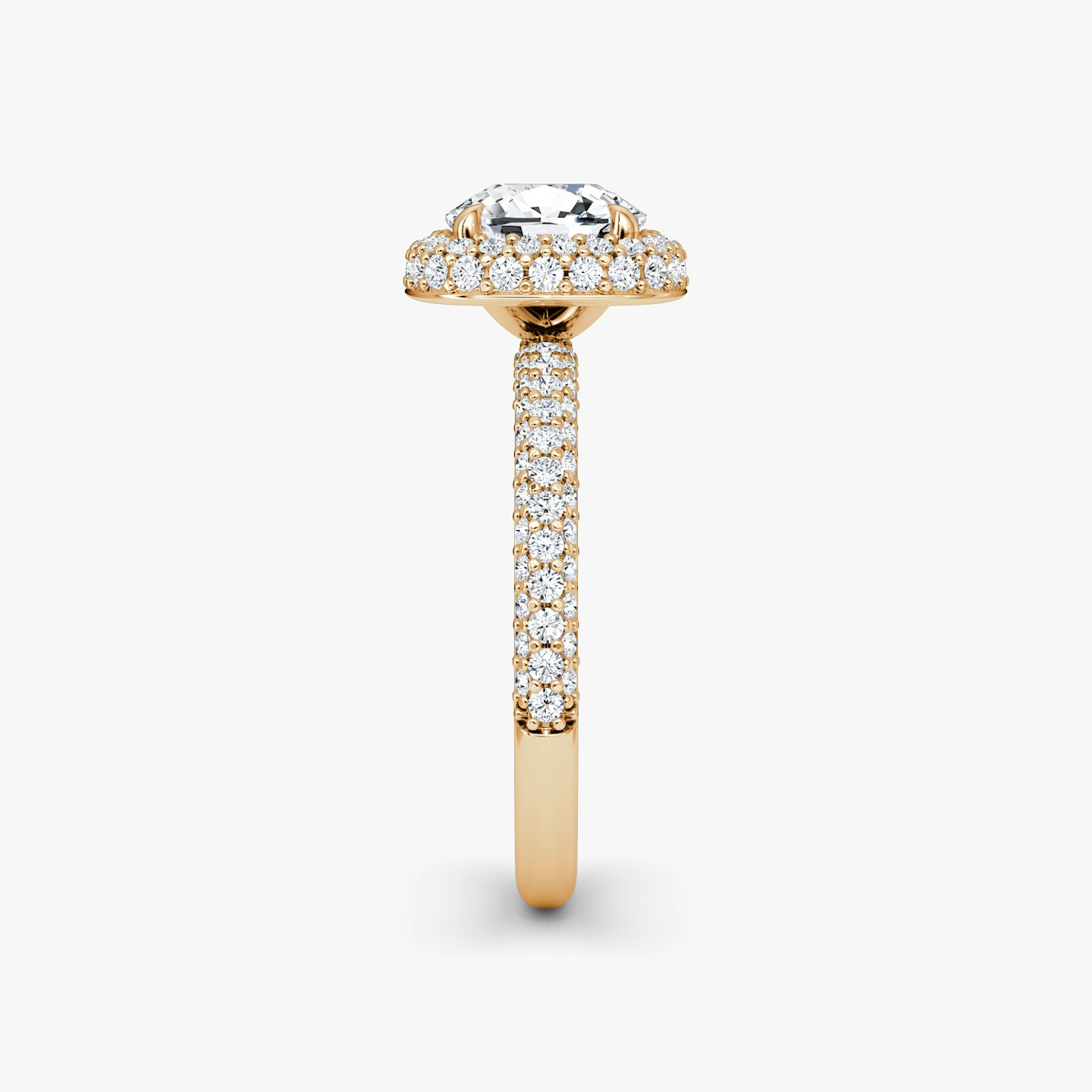 The Halo Dome | Pavé Cushion | 14k | 14k Rose Gold | Band: Pavé | Diamond orientation: vertical | Carat weight: See full inventory