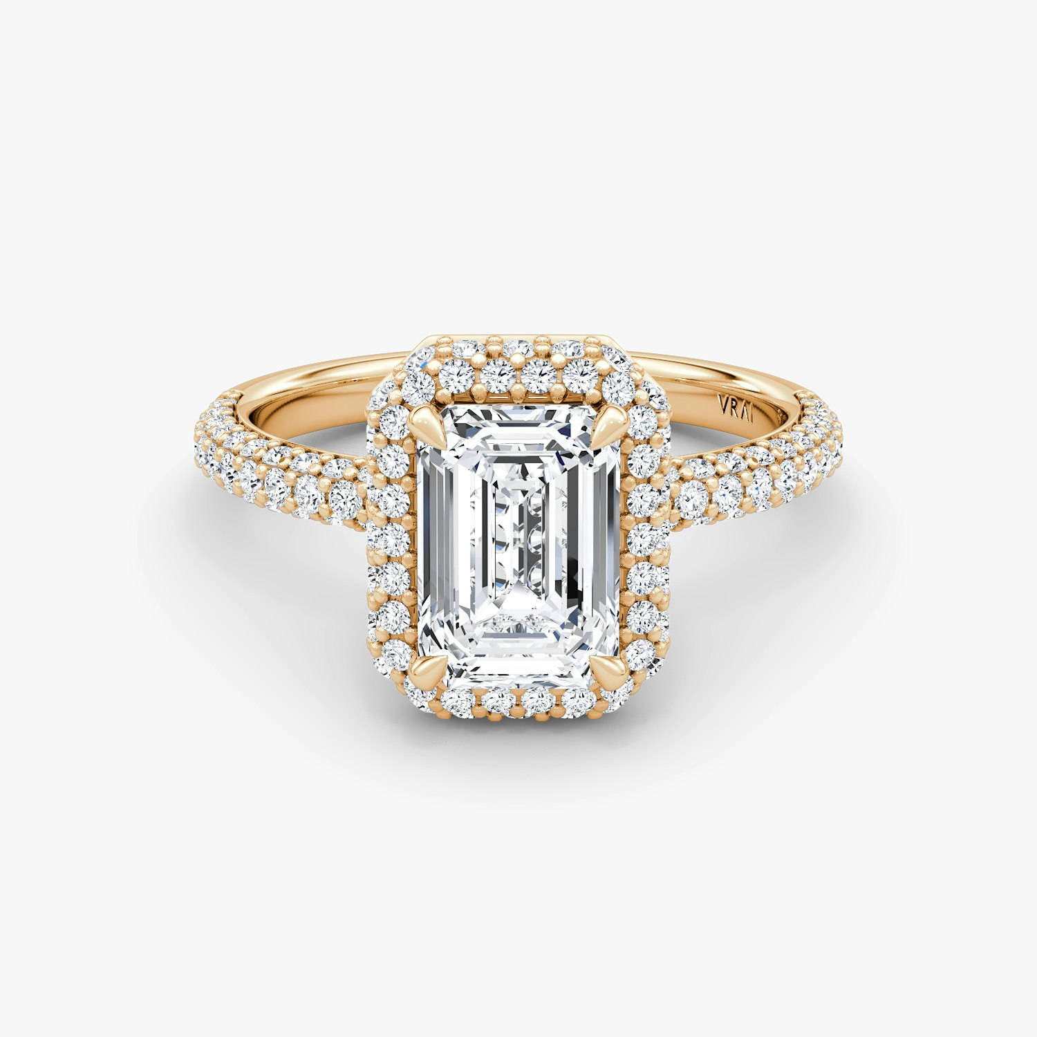 Halo Dome Emerald Engagement Ring | 14k Rose Gold