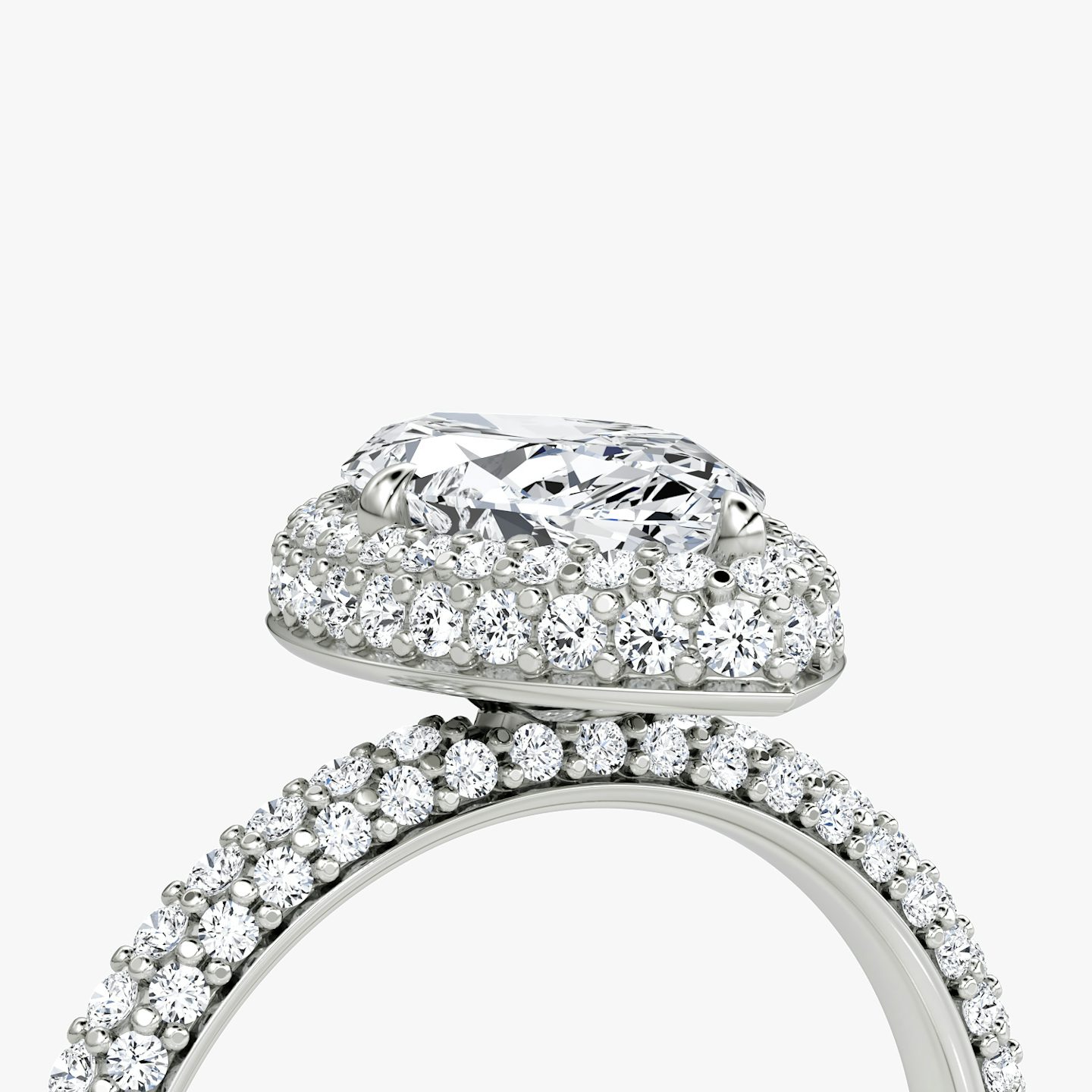 The Halo Dome | Pavé Marquise | Platinum | Band: Pavé | Diamond orientation: vertical | Carat weight: See full inventory