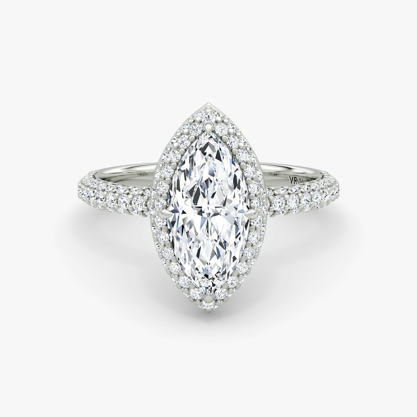 The Halo Dome | Pavé Marquise | Platinum | Diamond orientation: vertical | Carat weight: See full inventory
