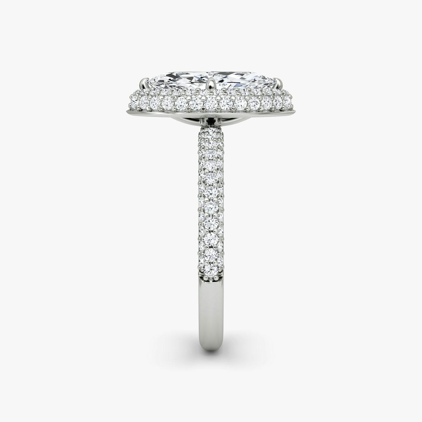 The Halo Dome | Pavé Marquise | 18k | 18k White Gold | Band: Pavé | Diamond orientation: vertical | Carat weight: See full inventory