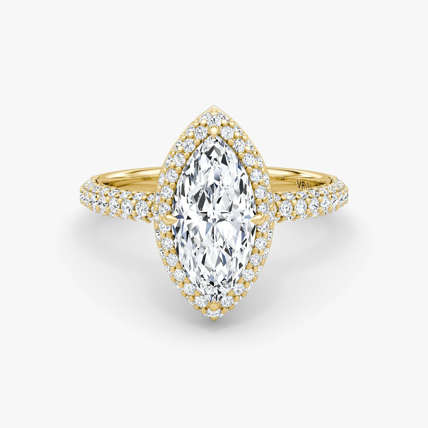 The Halo Dome | Pavé Marquise | 18k | 18k Yellow Gold | Band: Pavé | Diamond orientation: vertical | Carat weight: See full inventory
