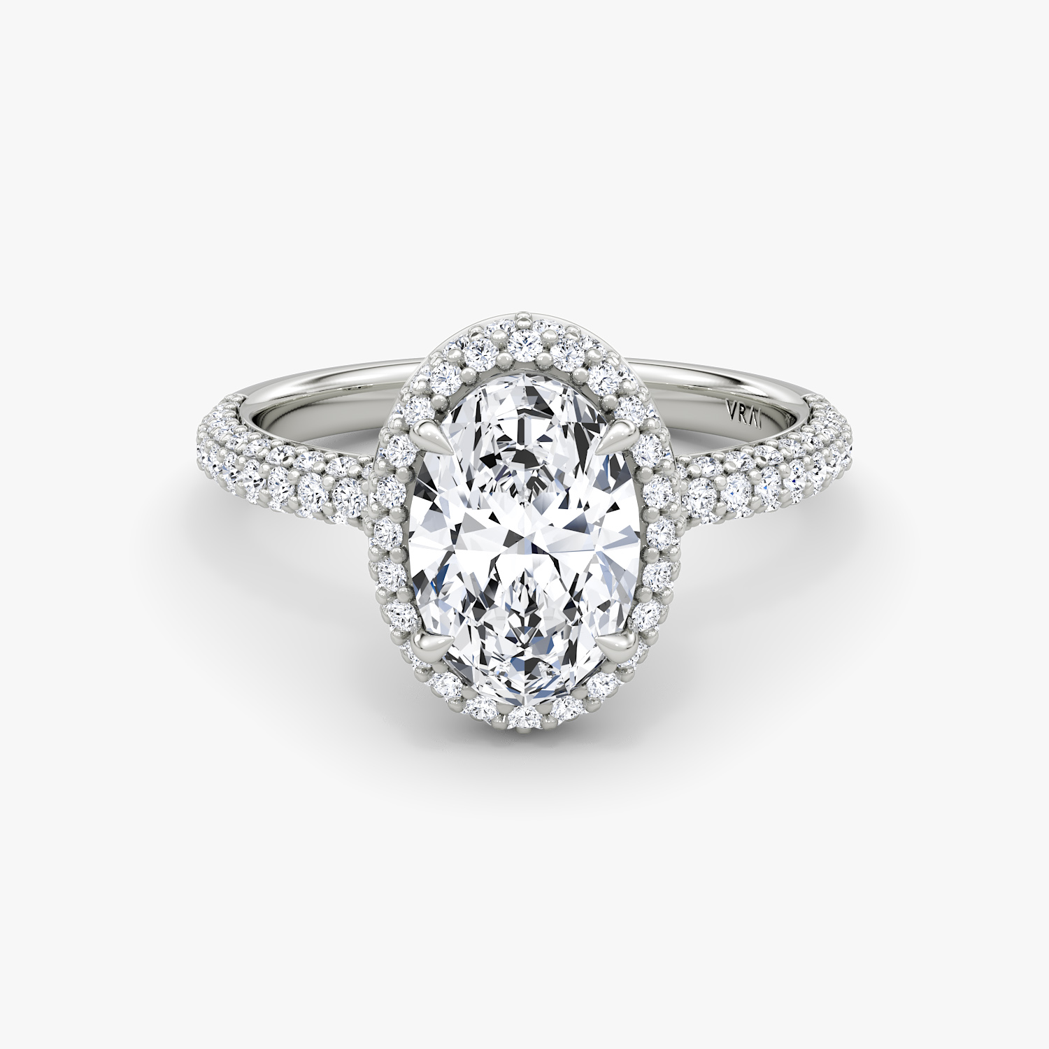 1/4 Carat Prong Set Diamond Halo Ring Band in Gold – FINEROCK