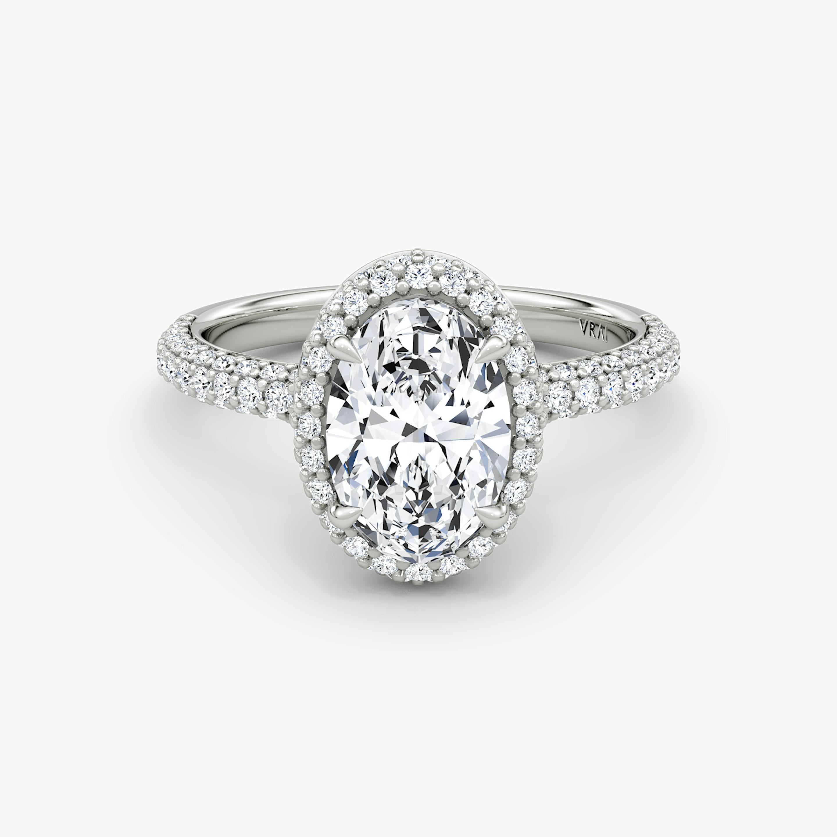 The Halo Dome | Oval | Platinum | Diamond orientation: vertical | Carat weight: See full inventory