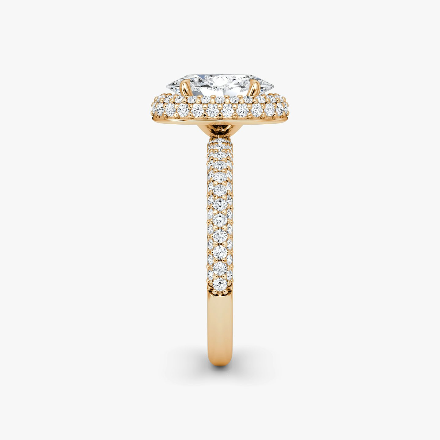 The Halo Dome | oval | 14k | rose-gold | diamondOrientation: vertical | caratWeight: other