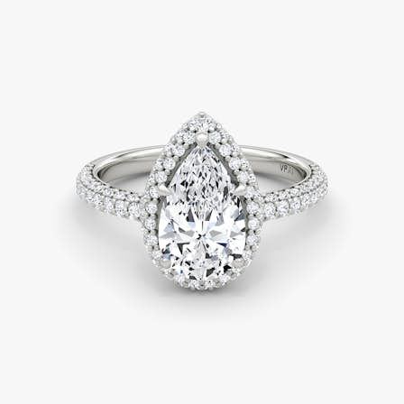 Pear Halo Dome Ring