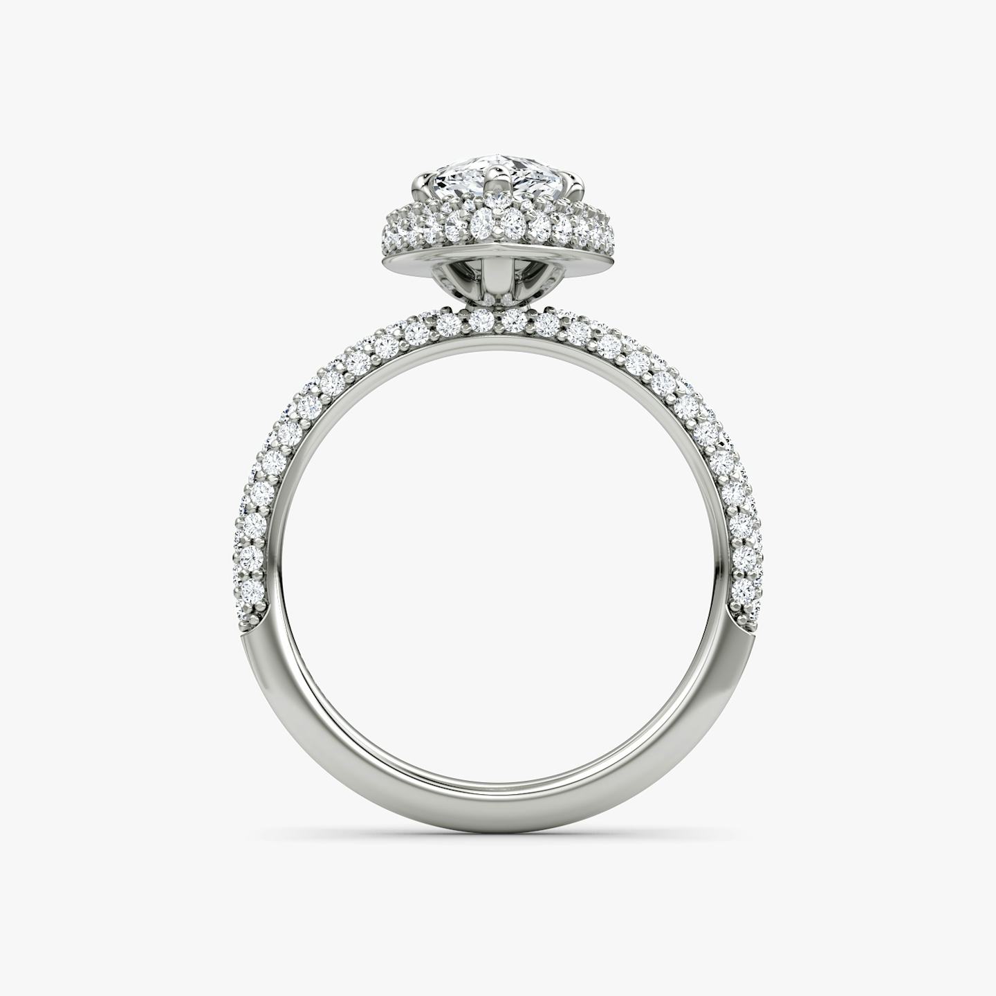 The Halo Dome | Pear | 18k | 18k White Gold | Diamond orientation: vertical | Carat weight: See full inventory
