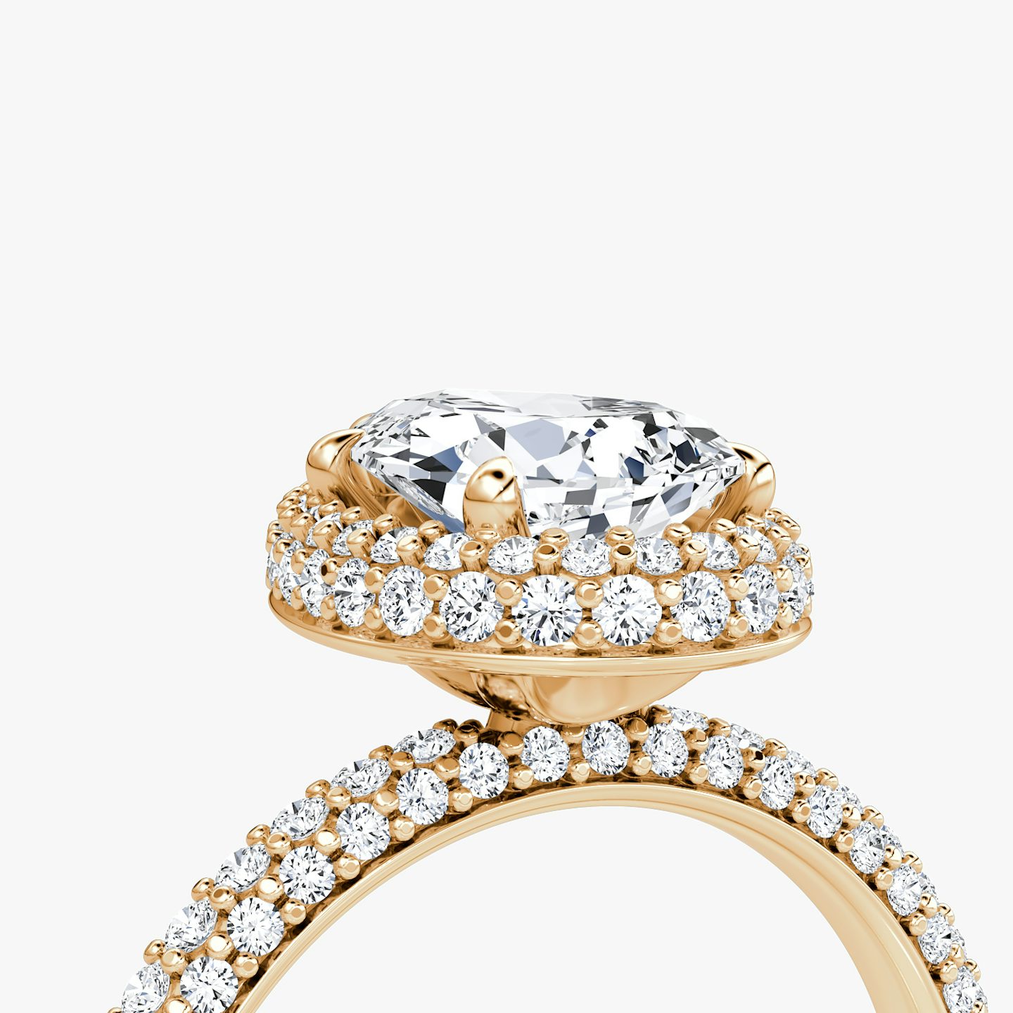 The Halo Dome | Pear | 14k | 14k Rose Gold | Band: Pavé | Diamond orientation: vertical | Carat weight: See full inventory