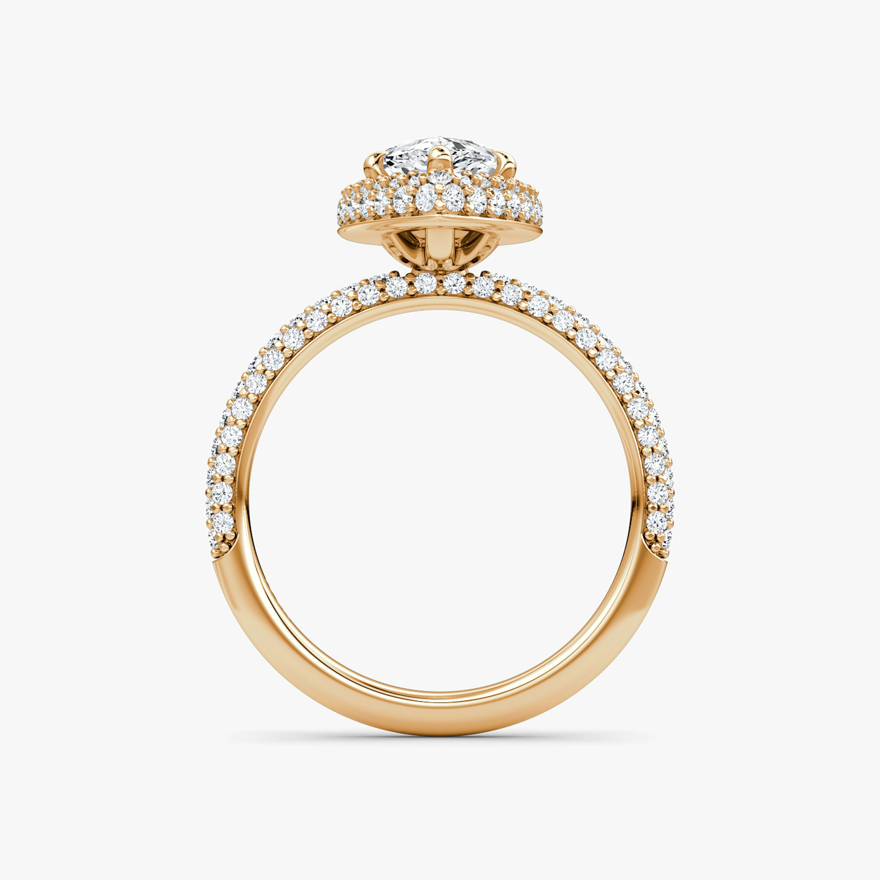 The Halo Dome | Pear | 14k | 14k Rose Gold | Diamond orientation: vertical | Carat weight: See full inventory