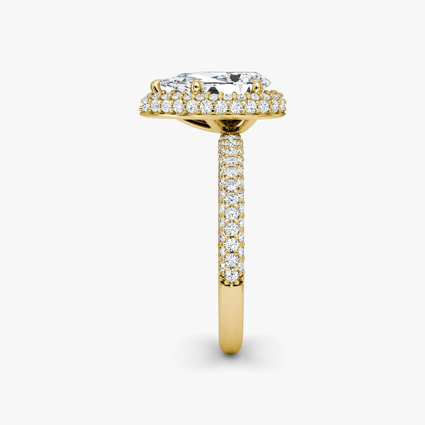 The Halo Dome | Pear | 18k | 18k Yellow Gold | Diamond orientation: vertical | Carat weight: See full inventory