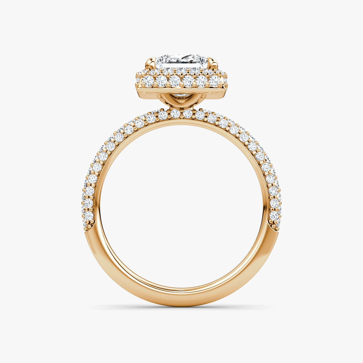 The Halo Dome | Princess | 14k | 14k Rose Gold | Diamond orientation: vertical | Carat weight: See full inventory