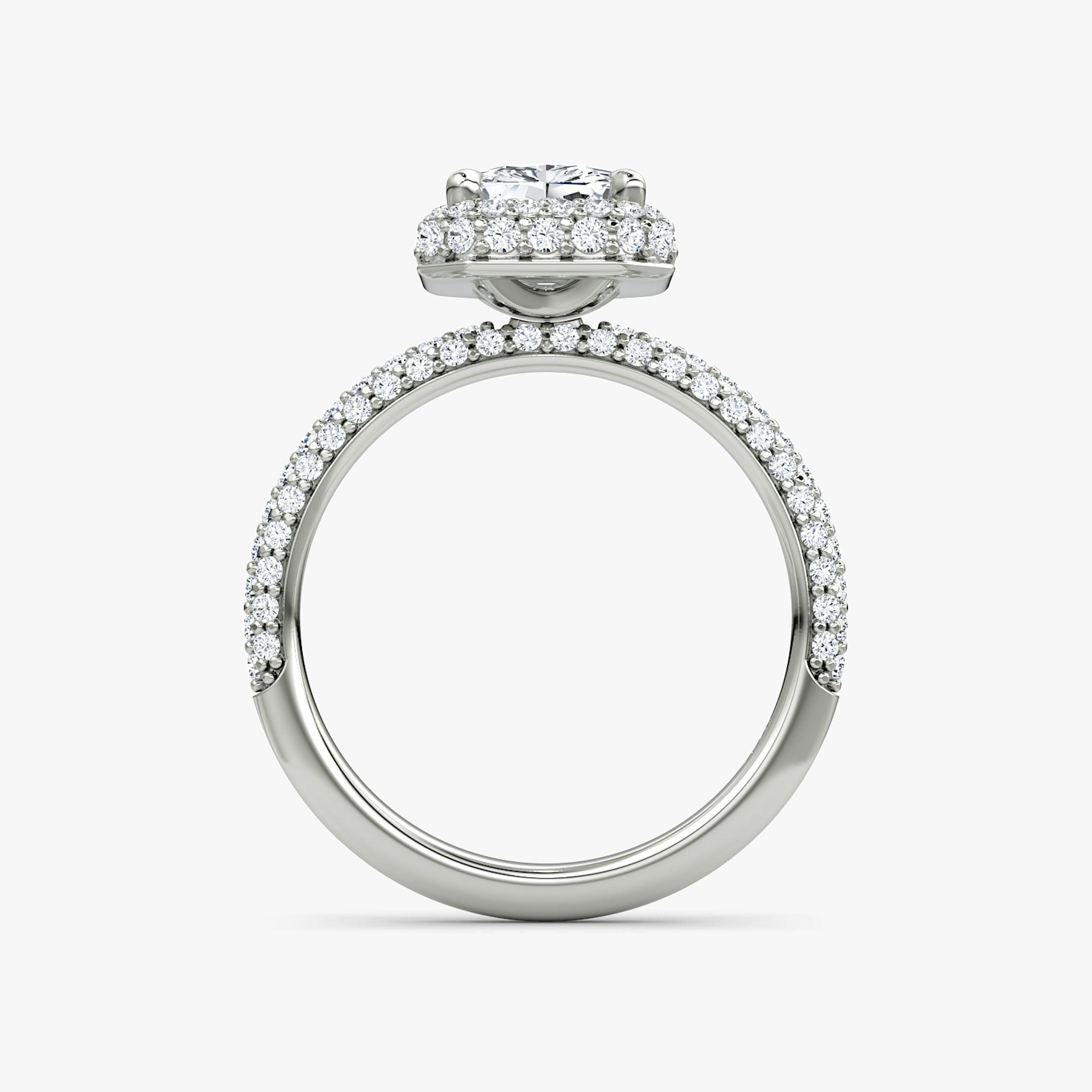 The Halo Dome | Radiant | Platinum | Diamond orientation: vertical | Carat weight: See full inventory