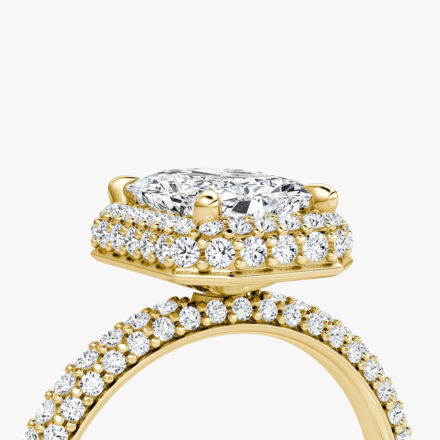 The Halo Dome | Radiant | 18k | 18k Yellow Gold | Diamond orientation: vertical | Carat weight: See full inventory