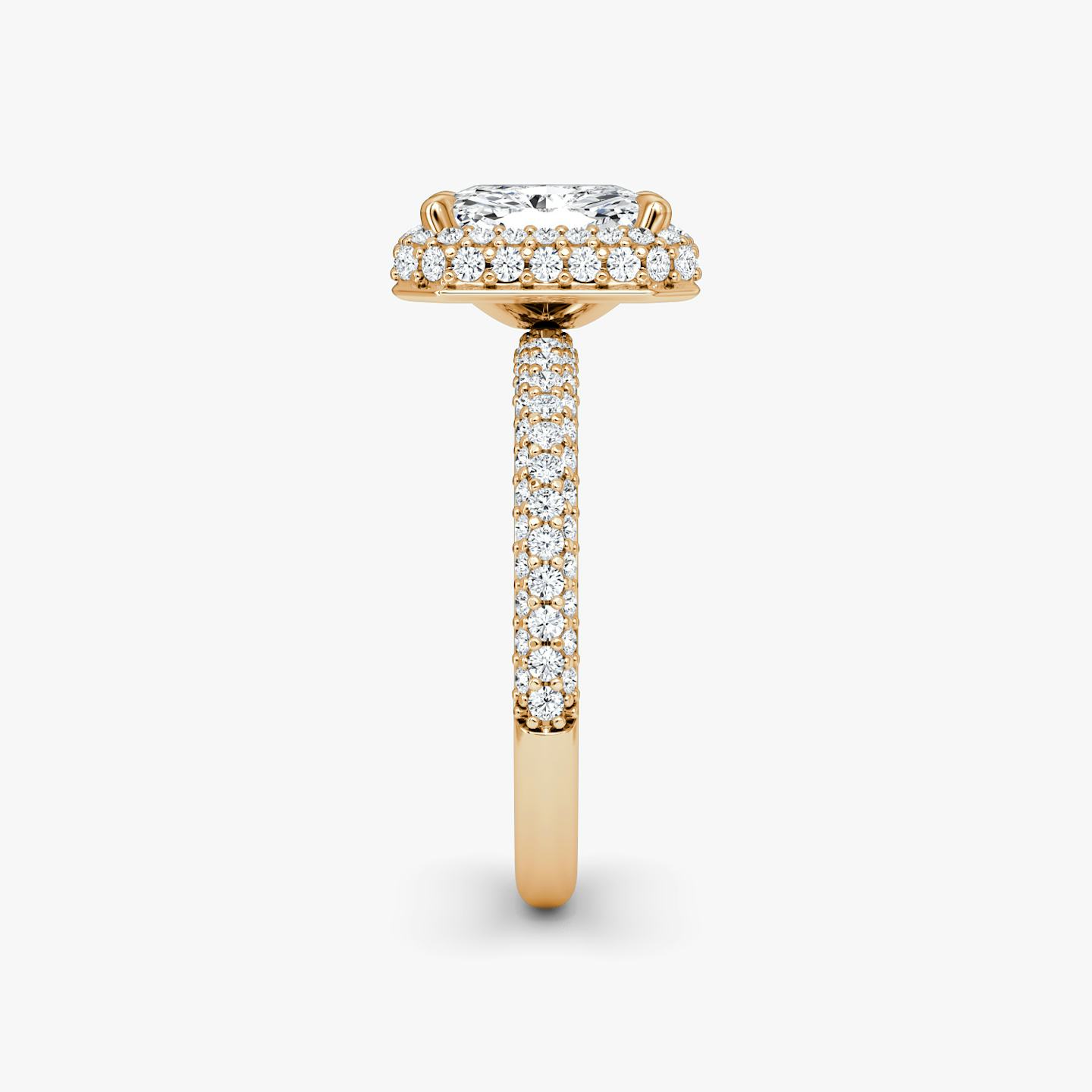 The Halo Dome | Radiant | 14k | 14k Rose Gold | Diamond orientation: vertical | Carat weight: See full inventory