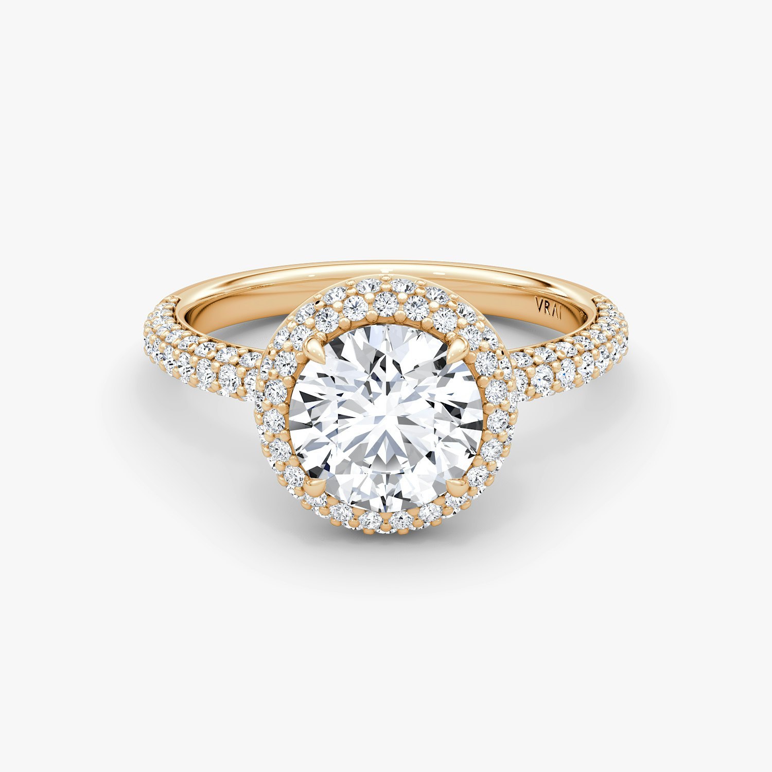 Halo Dome Round Brilliant Engagement Ring | 14k Rose Gold