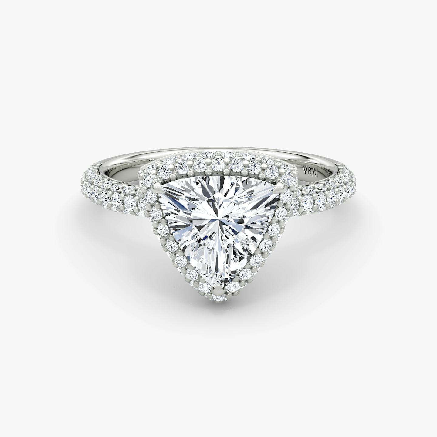 The Halo Dome | Trillion | Platinum | Diamond orientation: vertical | Carat weight: See full inventory