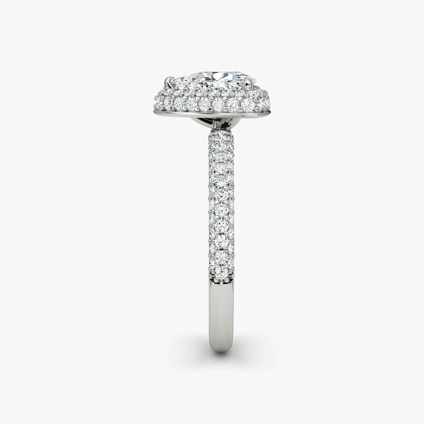 The Halo Dome | Trillion | Platinum | Band: Pavé | Diamond orientation: vertical | Carat weight: See full inventory