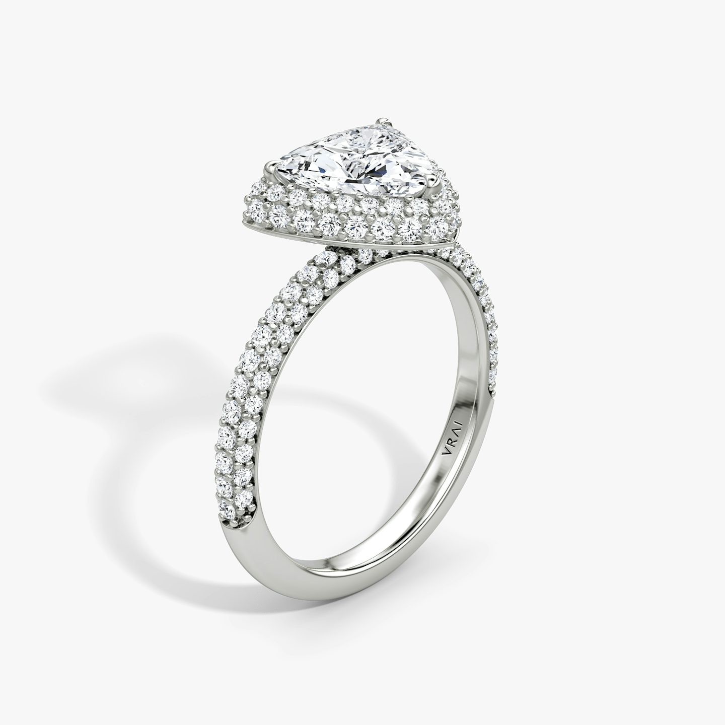The Halo Dome | Trillion | 18k | 18k White Gold | Band: Pavé | Diamond orientation: vertical | Carat weight: See full inventory
