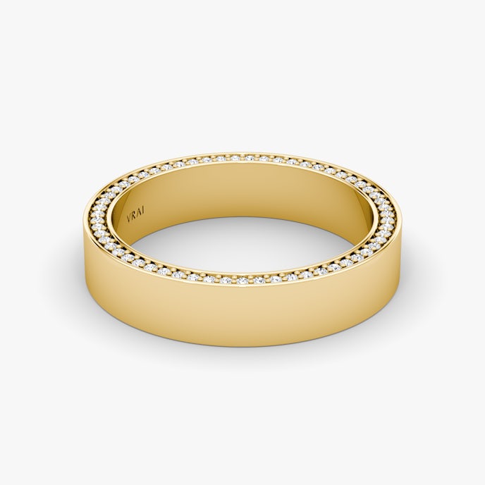 Pavé Border Ehering | Yellow Gold