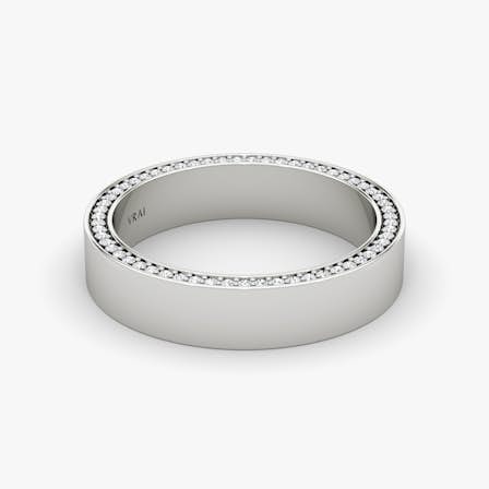 pave border wedding band