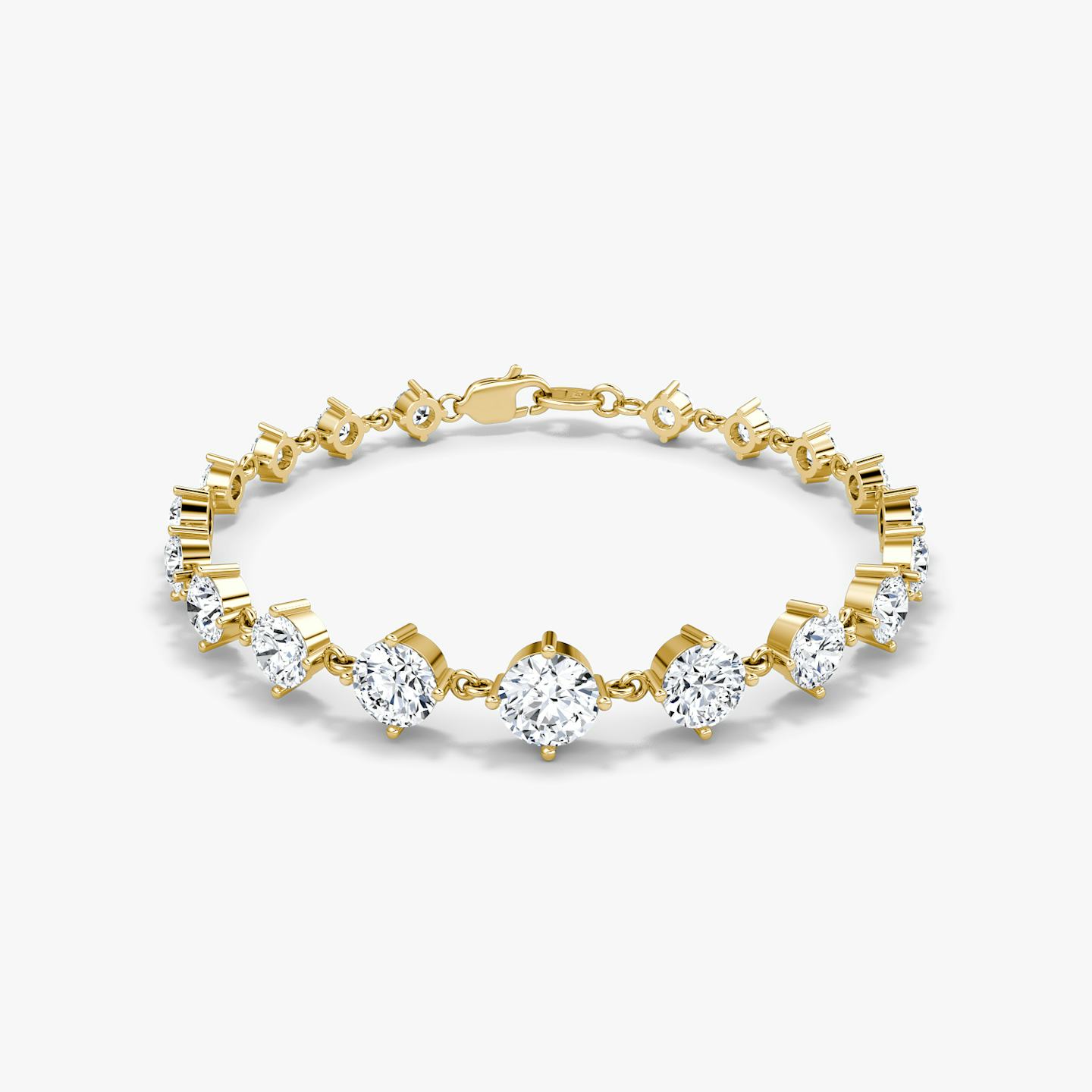 Infinity Linked Tennis Bracelet | Round Brilliant | 14k | 18k Yellow Gold | Carat weight: 6.60 | Chain length: 6.5