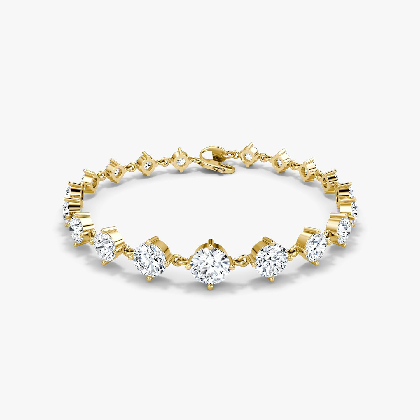 Infinity Linked Tennis Bracelet | Round Brilliant | 14k | 18k Yellow Gold | Carat weight: 6.60 | Chain length: 6.5