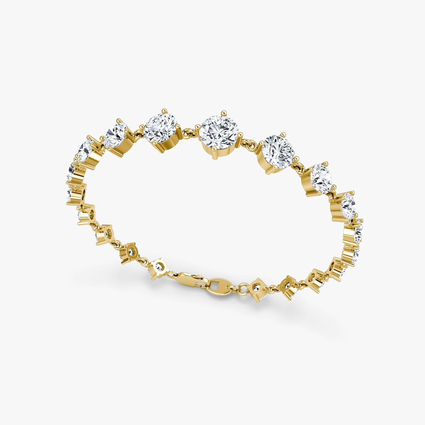 Bracelet Infinity Linked Tennis | Rond Brillant | 14k | Or jaune 18 carats | Poids en carats: 6.60 | Longueur de la chaîne: 6.5