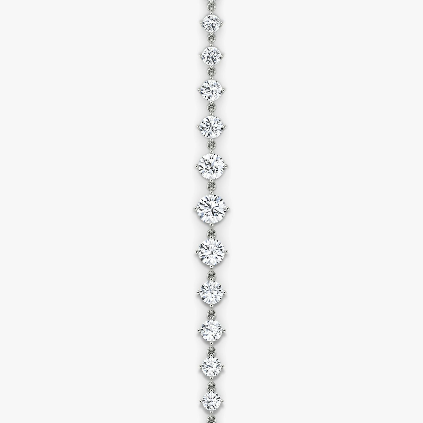 Infinity Linked Tennis Bracelet | Round Brilliant | 14k | 18k White Gold | Carat weight: 6.60 | Chain length: 6.5