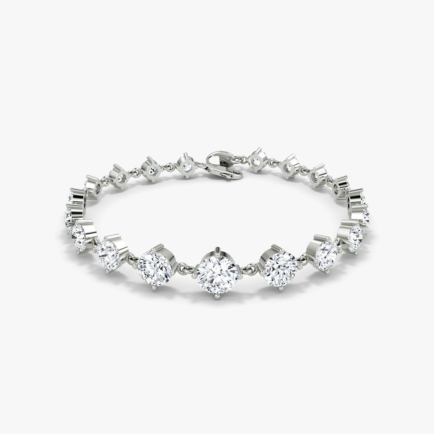 Bracelet Infinity Linked Tennis | Rond Brillant | 14k | Or blanc 18 carats | Poids en carats: 6.60 | Longueur de la chaîne: 6.5