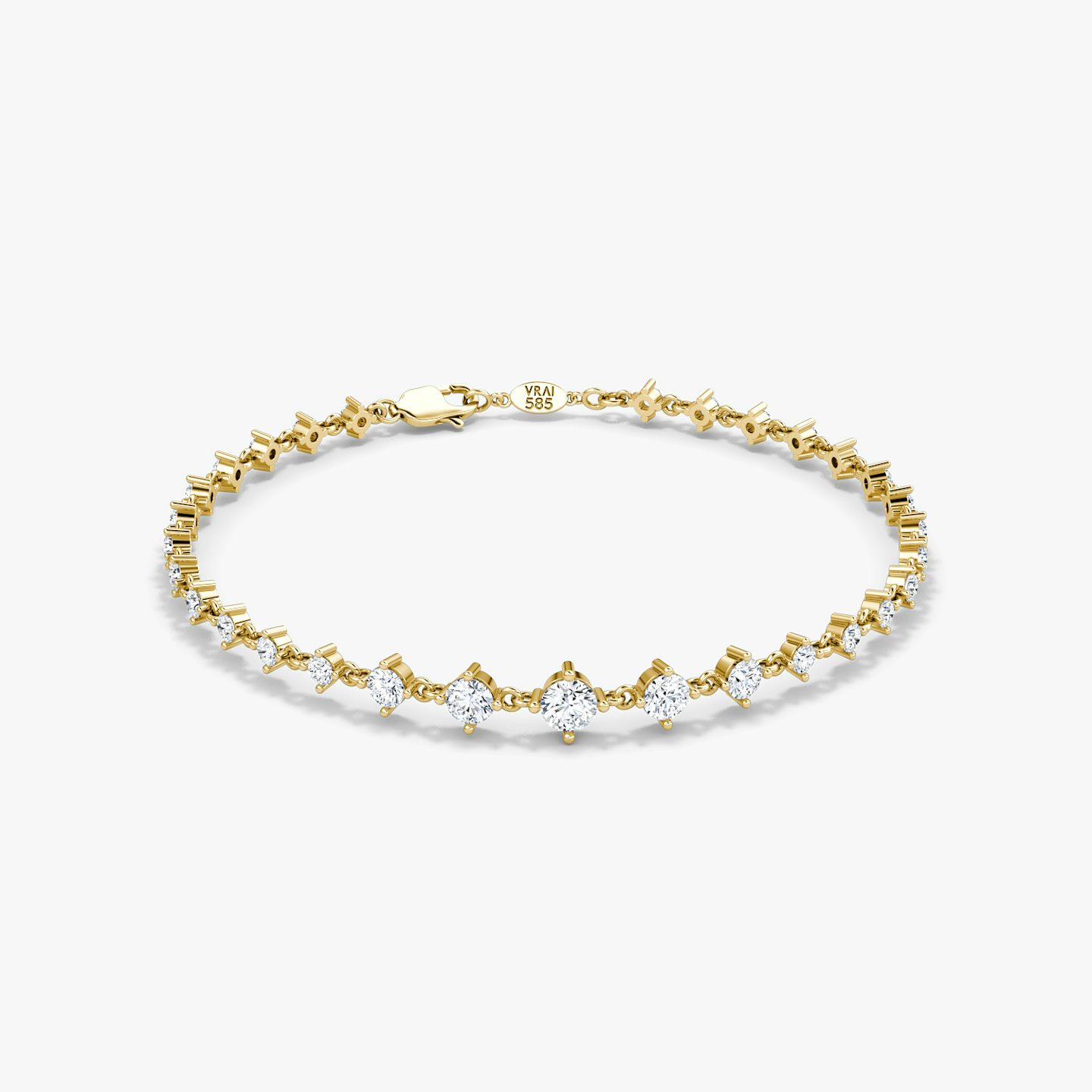 Infinity Linked Tennis Bracelet | round-brilliant | 14k | yellow-gold | caratWeight: 1.7ct | chainLength: 6.5