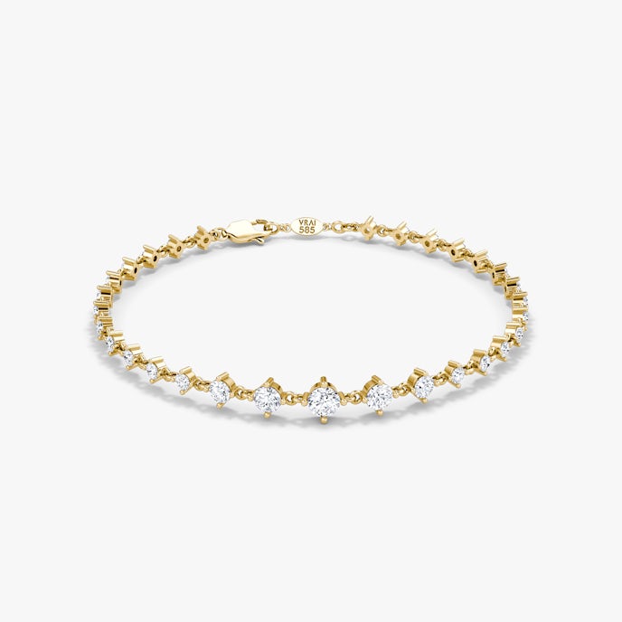 Bracelet Infinity Linked TennisRond Brillant | Yellow Gold