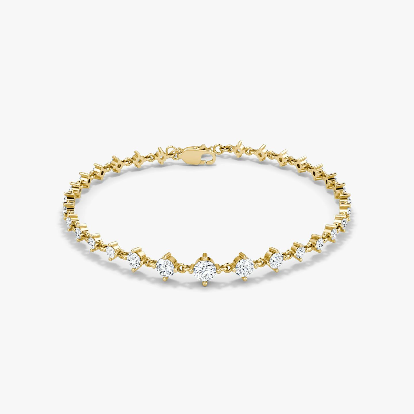 Bracelet Infinity Linked Tennis | Rond Brillant | 14k | Or jaune 18 carats | Poids en carats: 1.70 | Longueur de la chaîne: 6.5