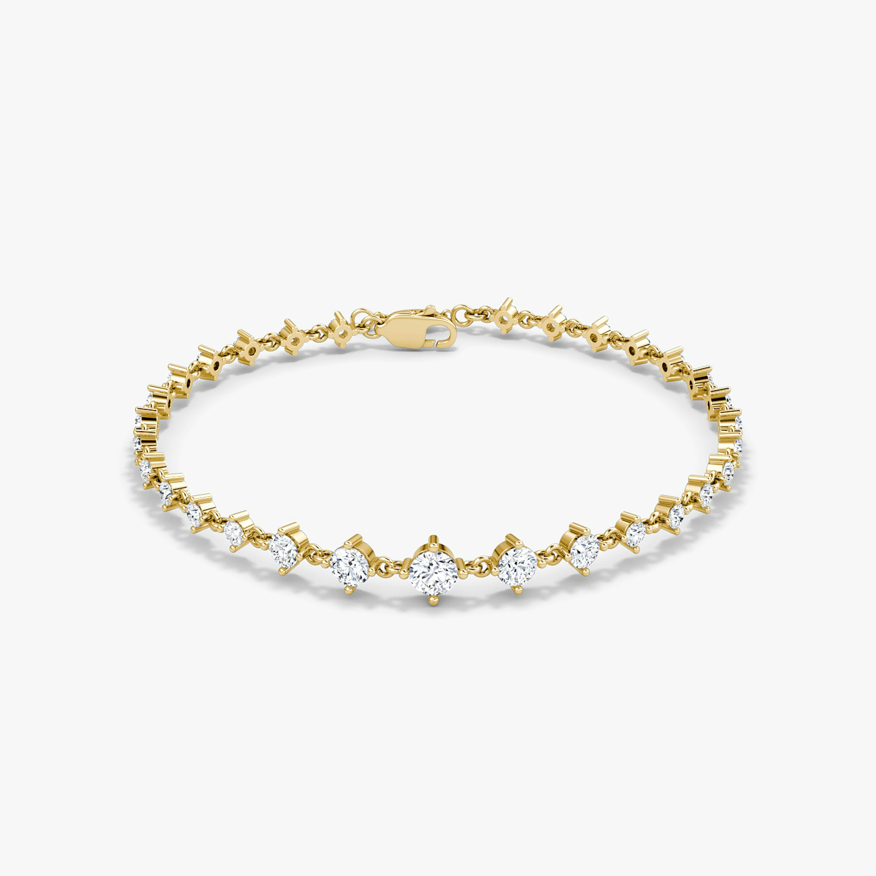 Infinity Linked Tennis Bracelet | Round Brilliant | 14k | 18k Yellow Gold | Carat weight: 1.70 | Chain length: 6.5