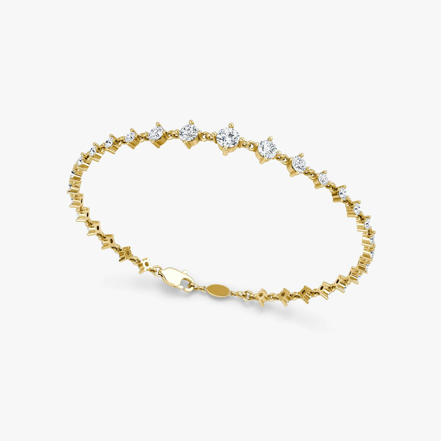 Infinity Linked Tennis Bracelet | round-brilliant | 14k | yellow-gold | caratWeight: 1.7ct | chainLength: 6.5