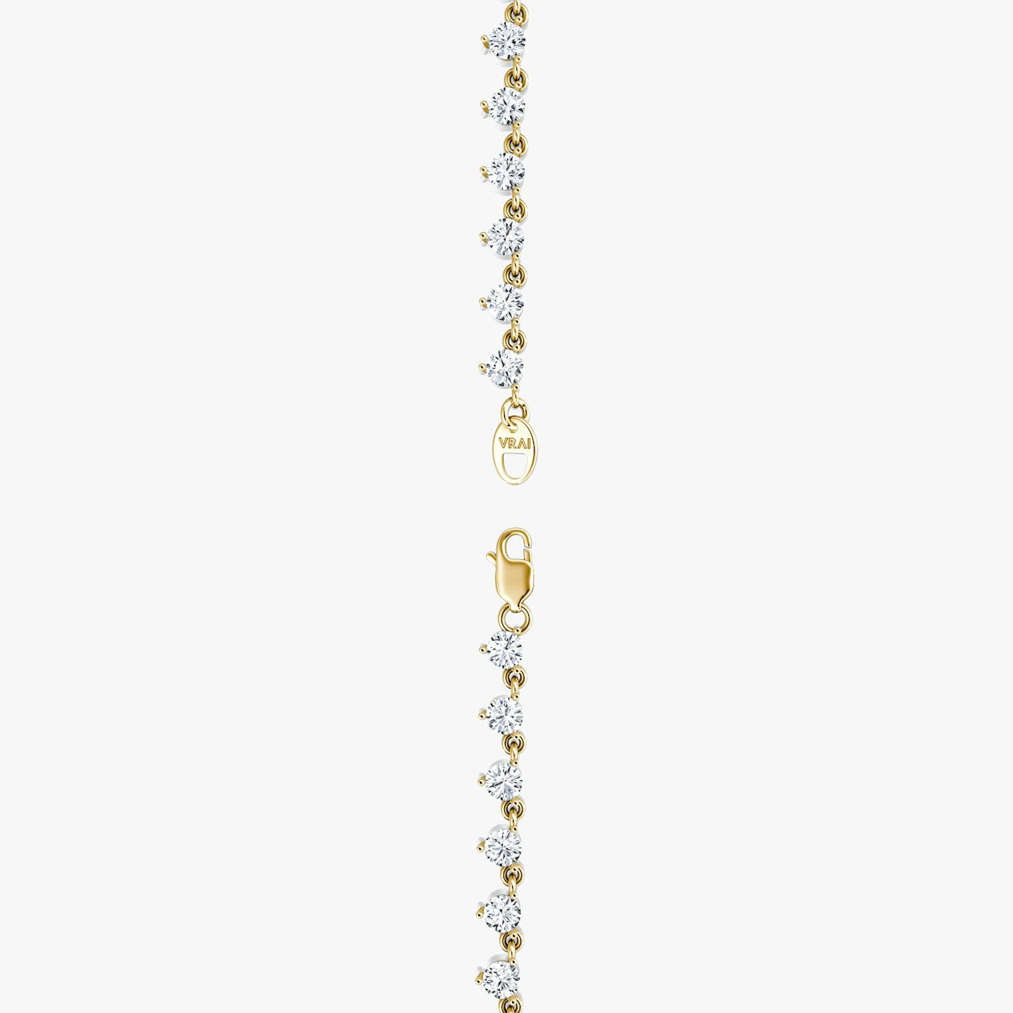 Infinity Linked Tennis Halskette | Rund | 14k | 18k Gelbgold | Karatgewicht: 13 | Kettenlänge: 16-18