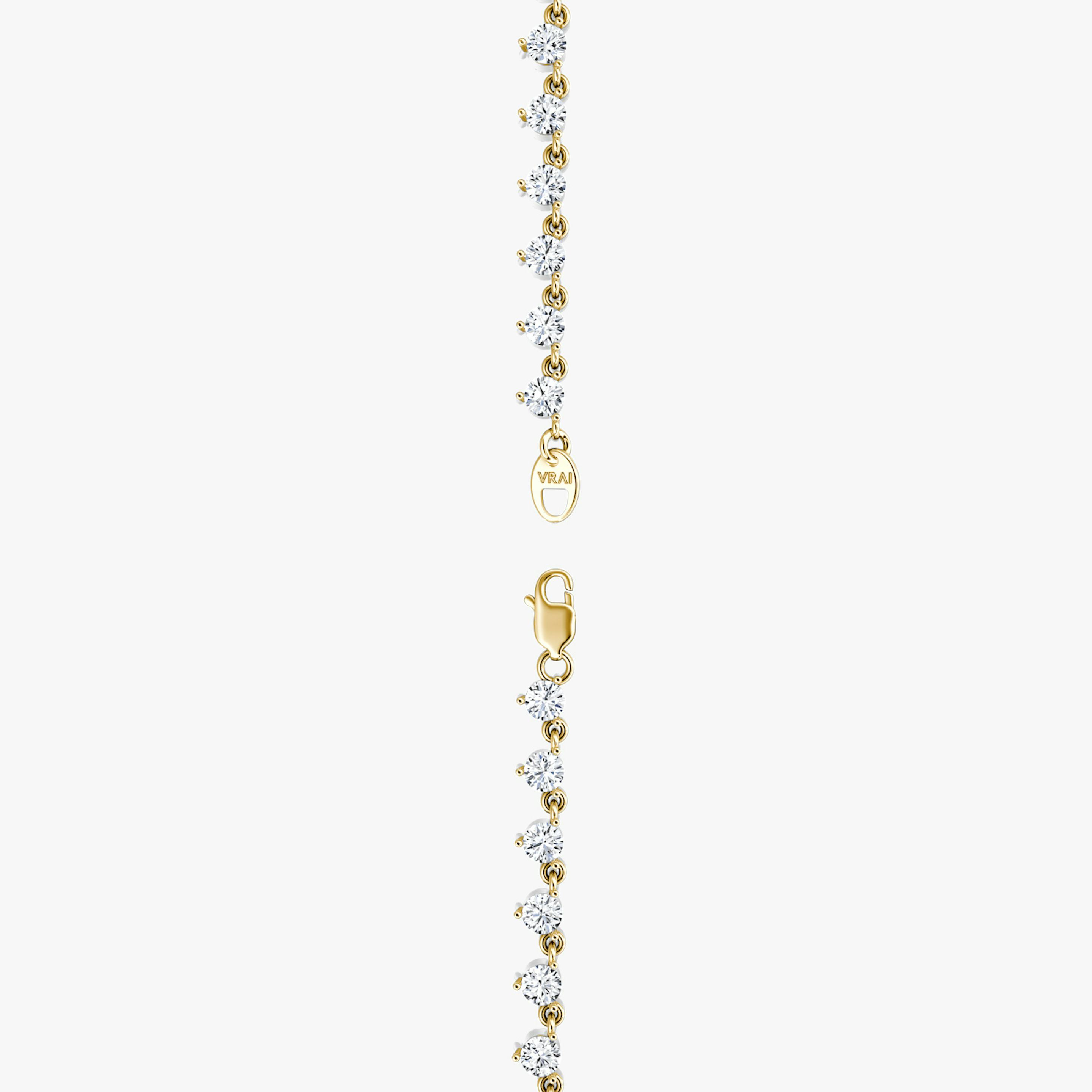 Infinity Linked Tennis Necklace | Round Brilliant | 14k | 18k Yellow Gold | Carat weight: 13 | Chain length: 16-18