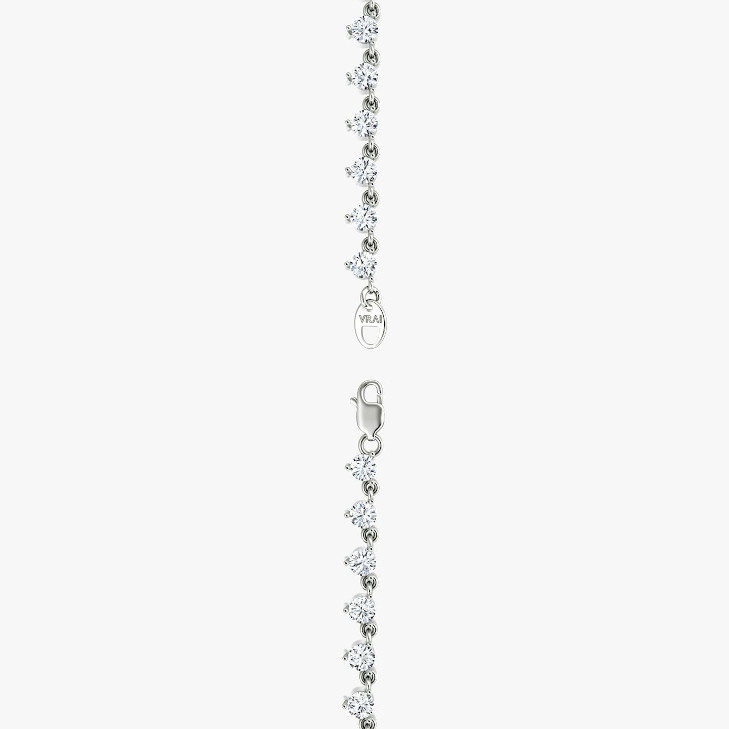 Infinity Linked Tennis Necklace | Round Brilliant | 14k | 18k White Gold | Carat weight: 13 | Chain length: 16-18