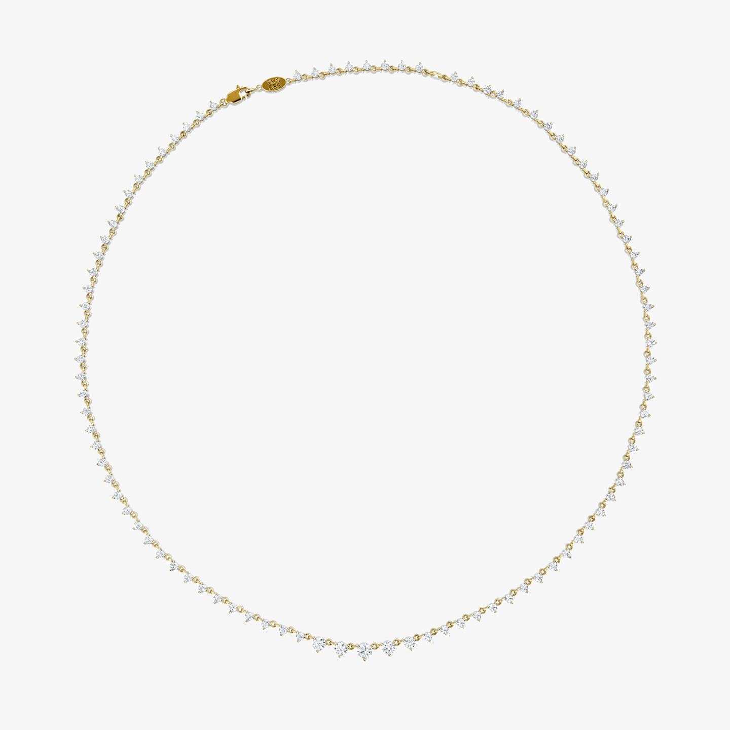 Infinity Linked Tennis Halskette | Rund | 14k | 18k Gelbgold | Karatgewicht: 4¼ | Kettenlänge: 16-18
