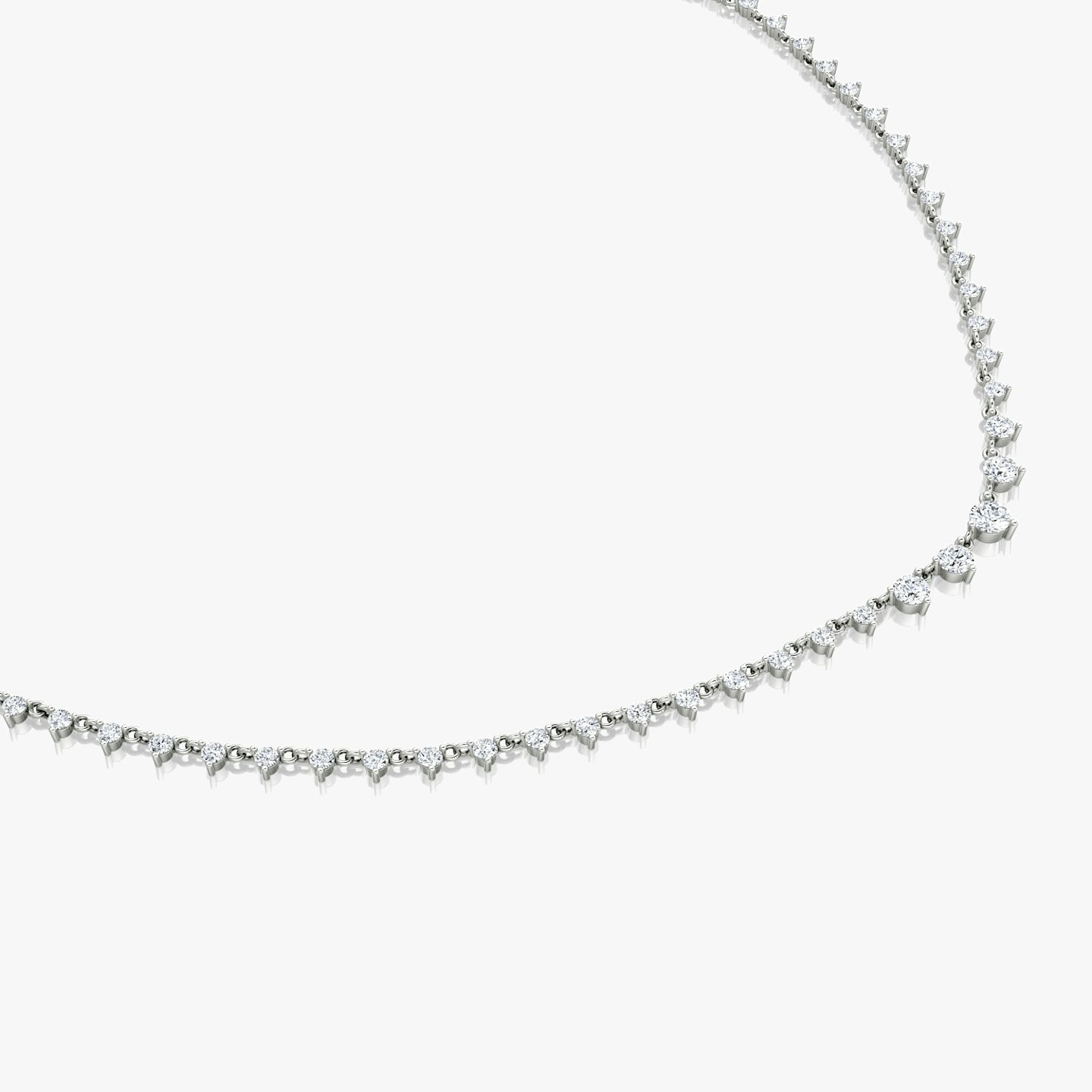 Collar Infinity Linked Tenis | Brillante | 14k | Oro blanco de 18 quilates | Peso en quilates: 4¼ | Longitud de la cadena: 16-18