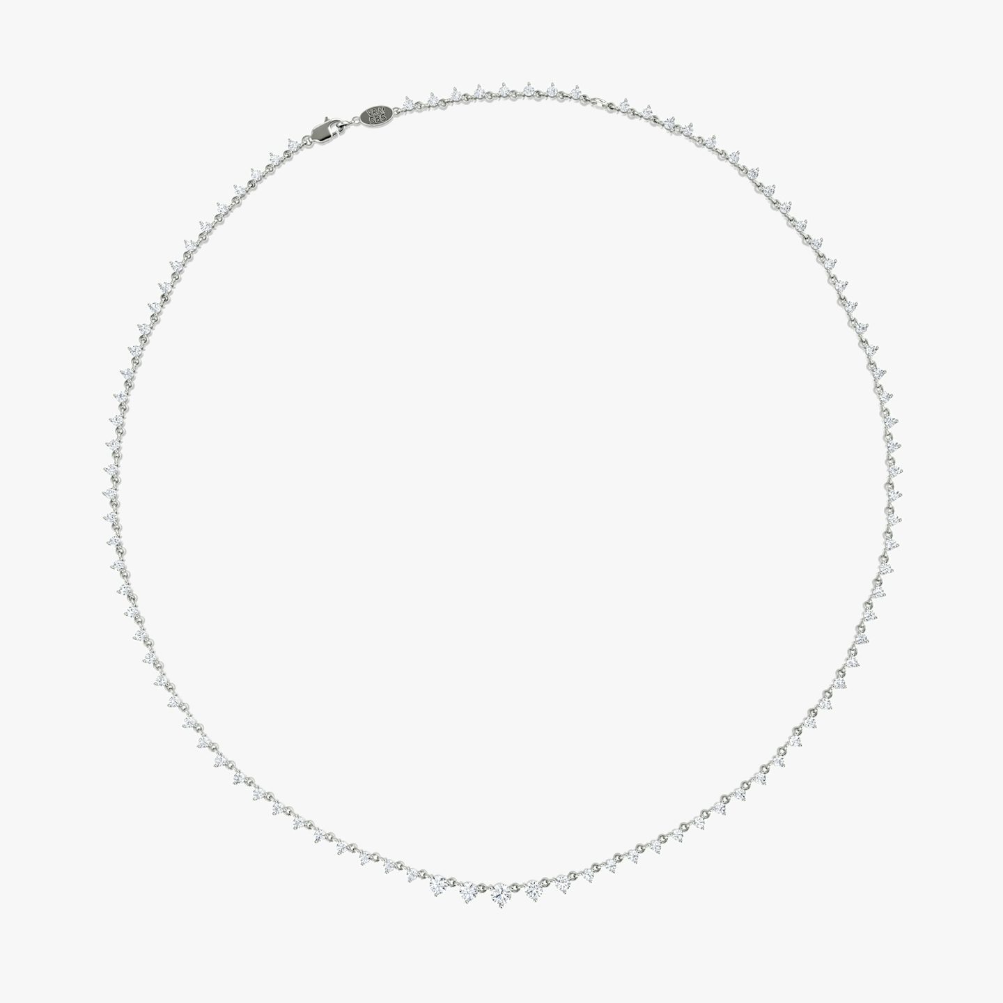 Infinity Linked Tennis Necklace | Round Brilliant | 14k | 18k White Gold | Carat weight: 4¼ | Chain length: 16-18
