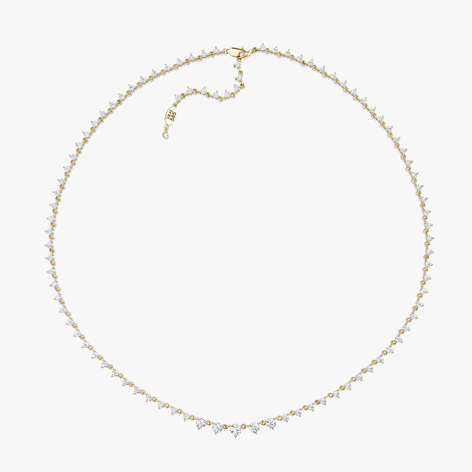 VRAI Infinity Linked Tennis Round Brilliant Necklaces | 14k Yellow Gold