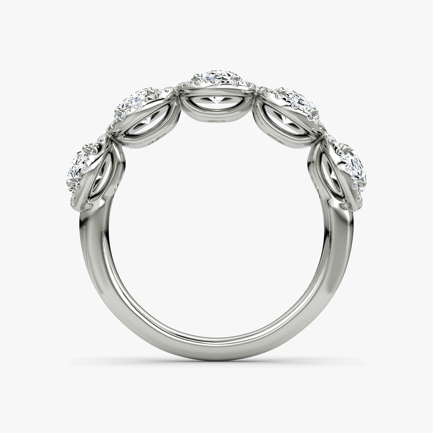 The Five Stone Halo Band | Oval | Platinum
