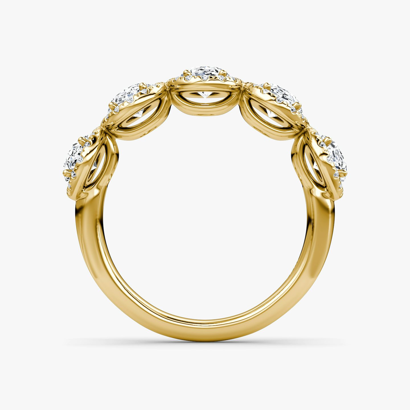 The Five Stone Halo Band | Oval | 18k | 18k Yellow Gold