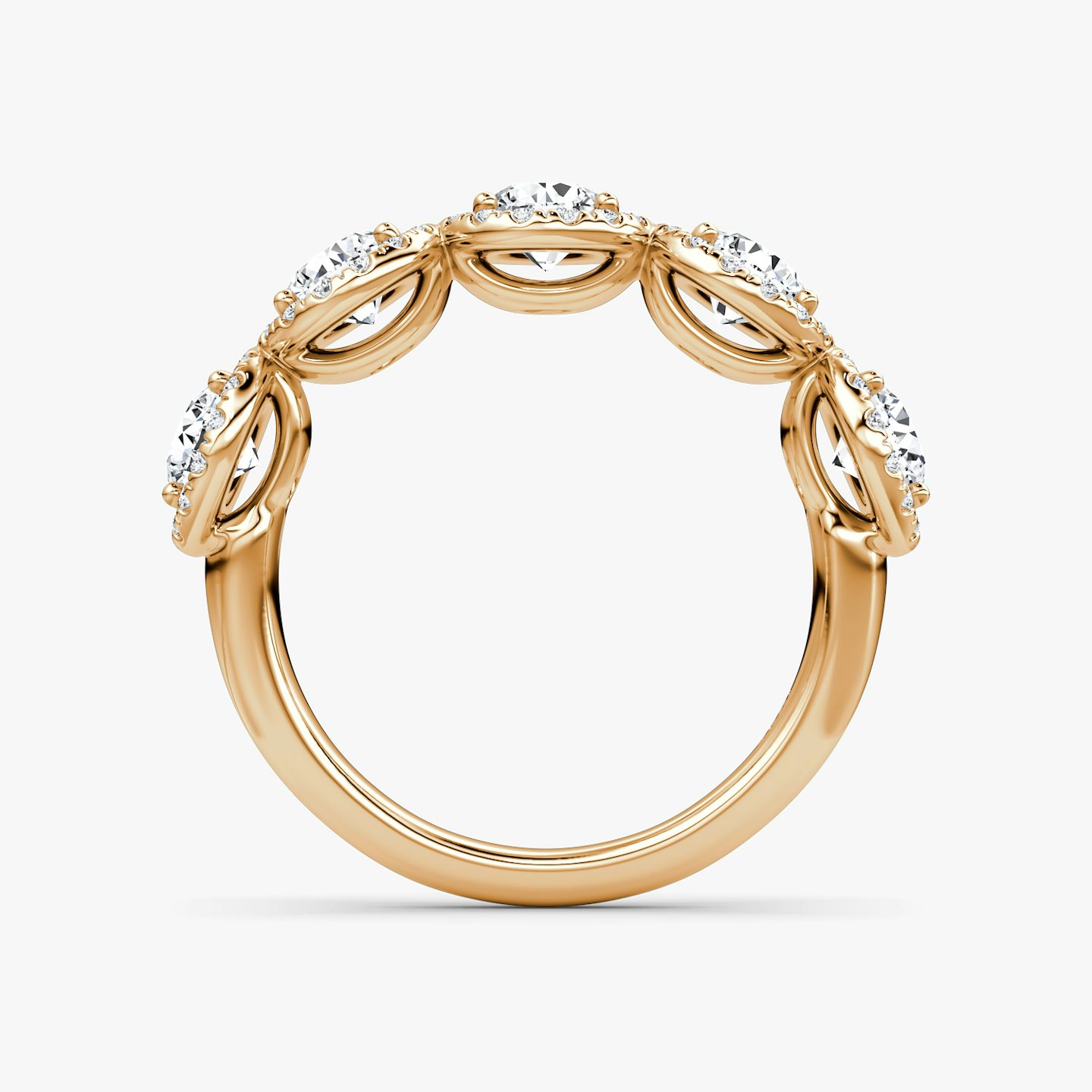 Alliance Five Stone Halo | Rond Brillant | 14k | Or rose 14 carats